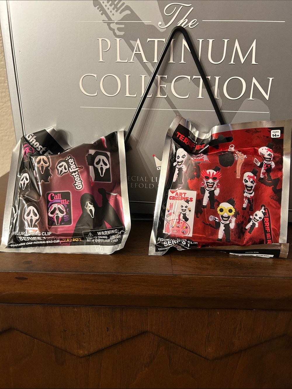 Spirit Halloween Ghostface and Terrifier bag clips
